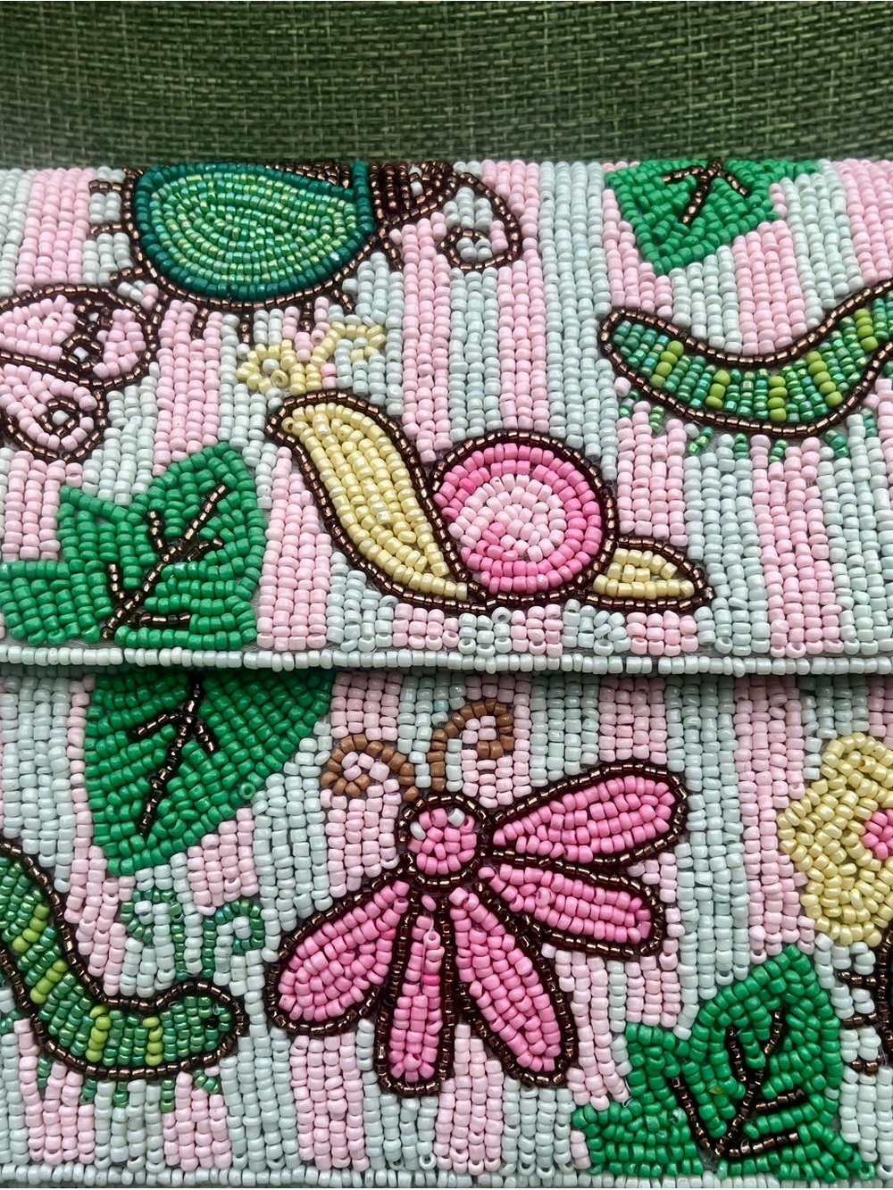 Viral Rare Caterpillar and Insect Beaded Bag with Charm. Brand new, never used. - Picture 2 of 12
